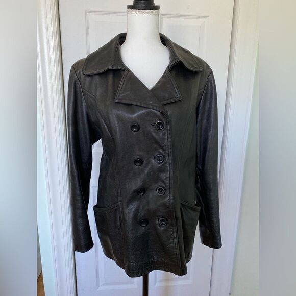 Jones New York Black Leather Jacket - Picture 1 of 10